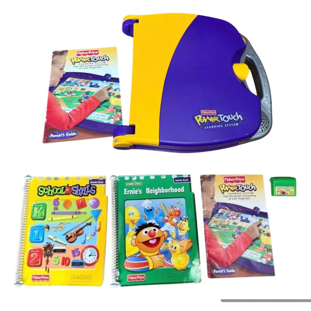 Fisher Price PowerTouch Learning System Purple Sesame Street School Skills Set - Picture 1 of 5